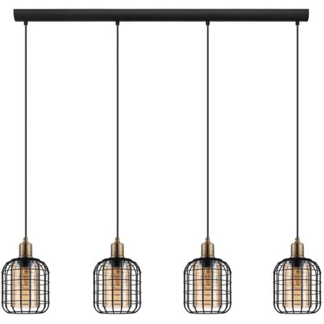 Suspension Chisle Eglo Noir/brun 4xE27 (1/4)