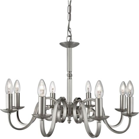 Searchlight Richmond - Lustre à 8 ampoules au fini argent satiné, E14 (1/3)