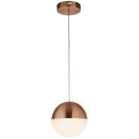 Searchlight Marbles Suspension LED Cuivre, Abat-jour Glace Pilée (1/5)