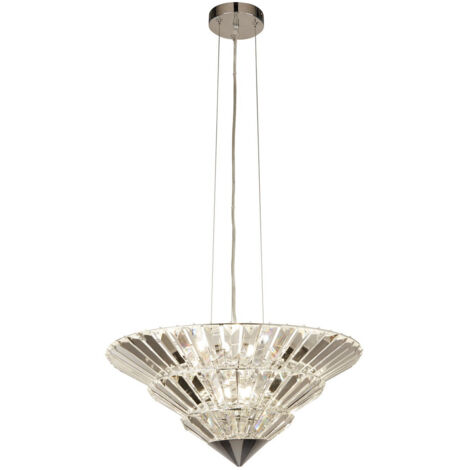 Searchlight Savannah Luminaire suspendu à 8 ampoules chromé, cristal clair (1/4)