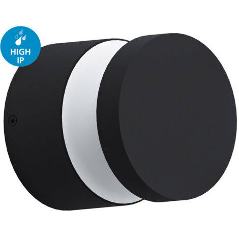 LED lampe murale extérieure MELZO noir transparent Ø13,5cm H: 13cm IP44 (1/5)