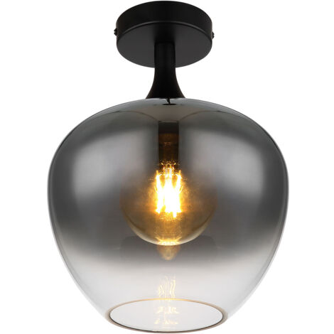 Globo - plafonnier - Maxy - noir - verre verre fumé - Ø 24cm - (1/5)