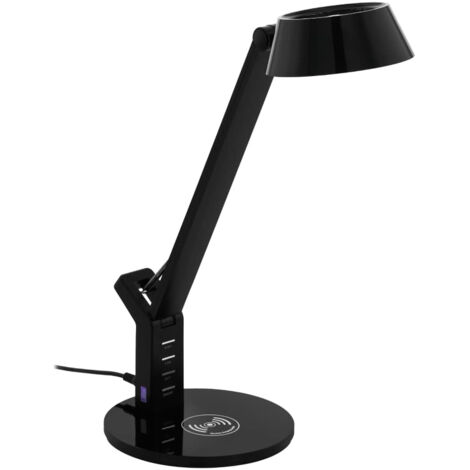 Banderalo Lampe De Bureau Noire Gradateur Tactile Led Avec Chargeur Qi Eglo (1/3)