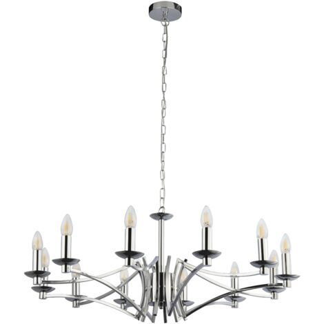 Searchlight Ascot 12 Lumière Pendentif Chrome (1/3)