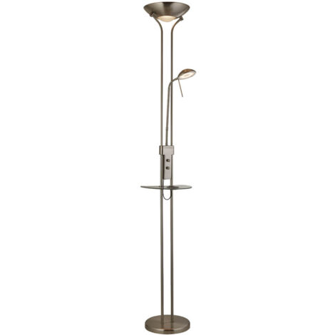 Lampadaire Etagere Wireless 18W LED Nickel Dépoli (1/3)