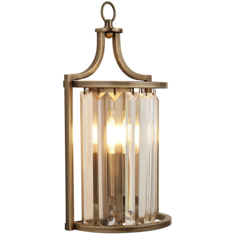 Searchlight Victoria Applique Murale Laiton Antique, Cristal Clair