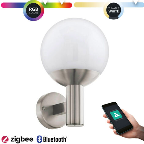 Éclairage en acier inoxydable Nisia-Z Nisia-Z L: 20cm B: 22cm H: 31.5cm Dimmable IP44 avec connexion Z