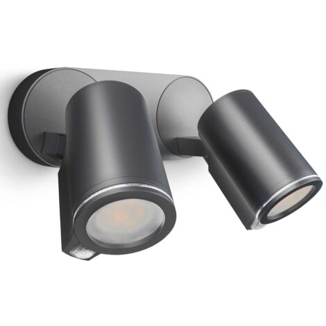 STEINEL Projecteur extérieur avec détecteur de mouvement Spot DUO Sensor Connect Bluetooth 14,6W 3000K - Anthracite (1/5)