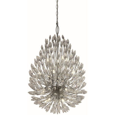 Peacock Plafonnier à 20 ampoules, cristal et métal (1/3)