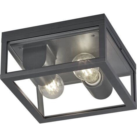 Luminaires de jardin, Lampe de plafond outdoor Garonne Anthracite en Metal, TRIO