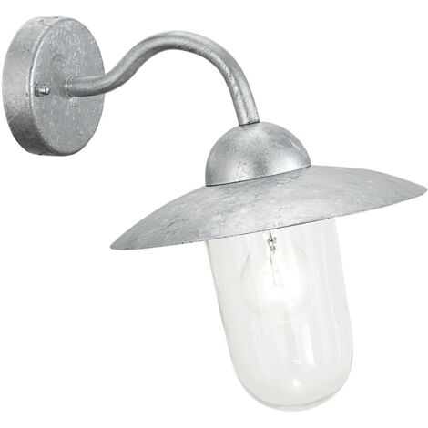 Applique murale extérieure Milton L31 cm IP44 - Acier galvanisé - Gris (1/5)