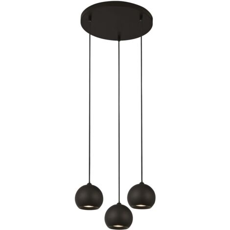 Searchlight Eindhoven Suspension Drop à 3 lumières noir mat (1/5)