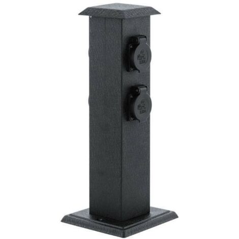 Eglo – Colonne extérieure noire IP44 pour parc – Dimensions 115x115x400mm – 93426 (1/3)