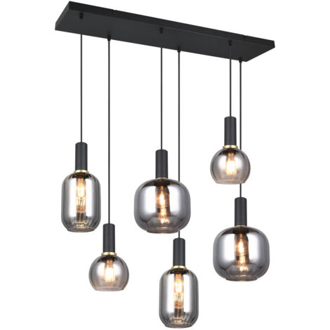 Lampe suspendue pour salle à manger Diva 6 lumières - verre fumé - 319800632 (1/5)
