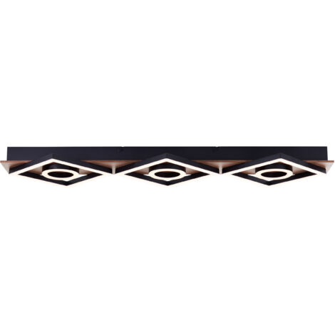 Plafonnier noir avec bois Maureen 88 cm - G80113/76 (1/5)