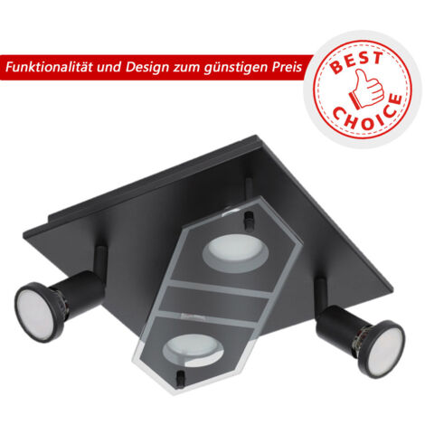 lumière plafond CABO deux noirs, clair L: 25 W: 25 cm (1/4)