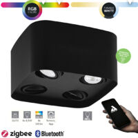 Plafonnier Caminales-Z Noir L: 24 B: 24 h: 12cm Dimmable avec fonction Connect-Z