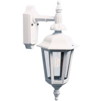 Konstsmide Pallas Applique murale d'extérieur classique lanterne vers le bas - blanc mat, IP23