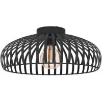 Plafonnier Mogano 3 en acier noir E27 1x40w h: 18cm Ø43cm dimmable
