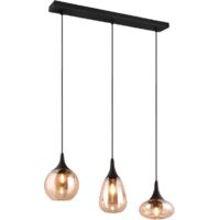 Suspension 3 lampes culot e14 verre ambre metal noir - trio - lumina 81237294 81237294 81237294 81237294 81237294 81237294 81237294 81237294 81237294 81237294