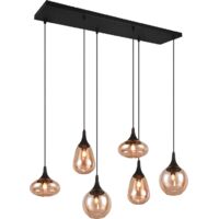 Suspension 6xe14 40w verre ambre noir mat - trio - lumina 80668194 80668194 80668194 80668194 80668194 80668194