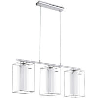Suspension Loncino Linéaire - Argent|Transparent|Blanc