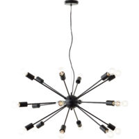 Brilliant Suspension Dree 90cm noir mat métal 18x A60, E27, 40 W, adapté à une lampe normale (non incluse)