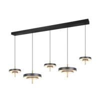 Lampe suspendue pour salle à manger, LED, réglable en hauteur, intensité variable, CCT, noir