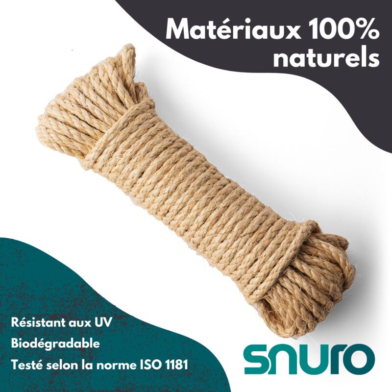 SNURO Corde Fluorescente 2mm X 100m - Polyamide Tressé Résistant
