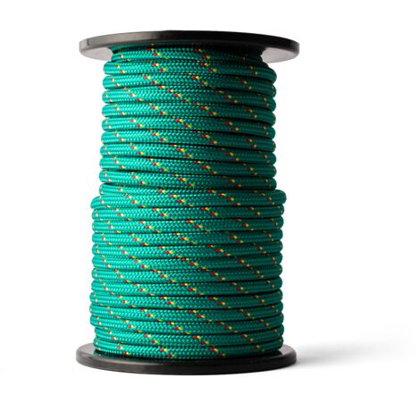 SNURO Corde Polypropylène Tressée (8 mm, 50 m) - Corde Solide en PP tressée - Paracorde Solide et Légère pour l'Extérieur, la Survie et le Jardin - Résistance à la rupture 918kg