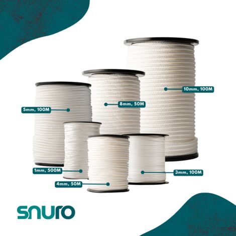Corde Nylon Snuro 2mm X 100m - Jaune Fluorescent, Résistante Intempéries - Pour Bricolage & Jardinage