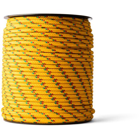 SNURO Corde Polypropylène Tressée (4 mm, 100 m) - Corde Solide en PP tressée - Paracorde Solide et Légère pour l'Extérieur, la Survie et le Jardin - Résistance à la rupture 245kg
