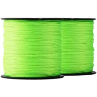 SNURO Corde Polyester Tressée (1 mm x 100 m - verte) - 2 pièces - Corde Fluorescente Verte en Polyester Tressée Robuste pour Toute Utilisation - Résistante aux Intempéries - Cordeau de Maçon - 2 Pièce