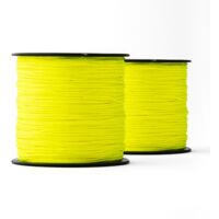 SNURO Corde Nylon Tressée (1 mm, 100 m- jaune) - 2 pièces - Corde Fluorescente en Polyamide Tressée Robuste pour N'importe quelle Utilisation - Résistante aux Intempéries - Cordeau de Maçon - 2 Pièces