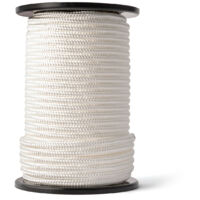 SNURO Corde Nylon Tressée (8 mm, 50 m) - Corde en Polyamide Blanc Solide Résistante à l'Usure - Paracorde Solide - Résistance à la Rupture 1111kg