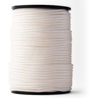SNURO Corde Nylon Tressée (5 mm, 100 m) - Corde en Polyamide Blanc Solide Résistante à l'Usure - Paracorde Solide - Résistance à la Rupture 439kg