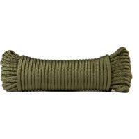 SNURO Corde Polyester Tressée (6mm, 20m, vert militaire) - Polyester tressé - Solide, résistant aux intempéries et polyvalent - Charge de rupture 602kg