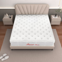 Inre – Matelas ressorts 140x200 cm – Épaisseur 30 cm – Confort ferme – 7 zones différenciées – Résistant aux acariens et antibactérien