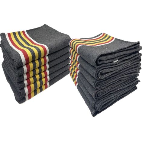 Lot de 12 Couvertures Epaisses de Protections de Meubles pour le Déménagement, Transport et Stockage- 150 x 200 cm - 410 gr/m² - couverture 100% Textile Recyclé - Fabrication Française