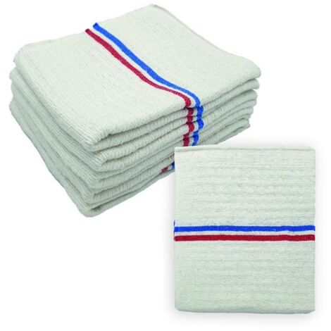 Lot de 5 serpillières gaufrées Blanches FABRIQUÉE en France résistance exceptionnelle- 60x100 découpable en 60x50. Polyvalentes pour Laver, Nettoyer, essuyer, éponger Tous Types de Sol
