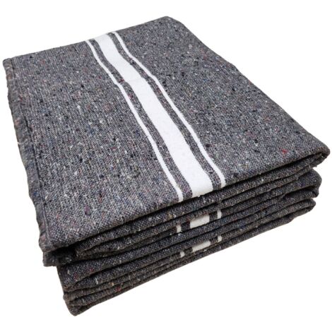 Lot de 3 Couvertures de Protections de Meubles pour Déménagement, Transport et Stockage - Voiture - Animaux - Yoga 120 x 220 cm - 500 g/m² Couverture 100% Textile Recyclé - Fabrication Française