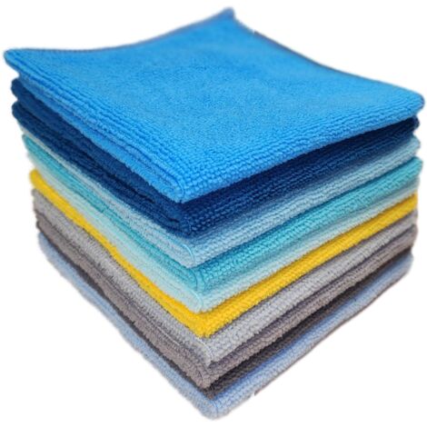 Lot de 10 chiffons de nettoyage en Microfibres, Serviettes en Microfibre super absorbantes, à séchage rapide, non pelucheuses, douces et réutilisables, pour cuisine, voiture, vitre, salle de bain , 30