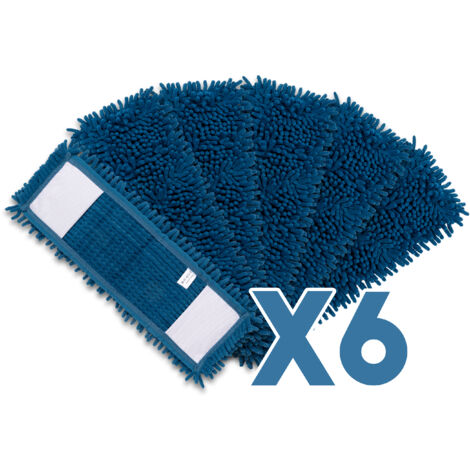 Lot de 6 Housses Dépoussiérantes 3D Microfibres Frizzy pour Balai Professionnel Combiné, Housses Plates de Dimensions 44 cm x 14 cm, Idéales pour la poussiere du Sol.