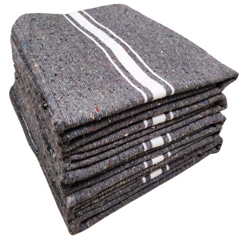 Lot de 5 Couvertures de Protections de Meubles pour Déménagement, Transport et Stockage - Voiture - Animaux - Yoga 120 x 220 cm - 500 g/m² Couverture 100% Textile Recyclé