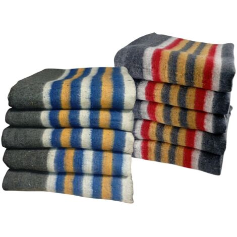 Lot de 10 Couvertures Epaisses de Protection de Meubles pour Déménagement, Transport et Stockage-150x200 cm - 410 gr/m²- 5 bleues + 5 rouges
