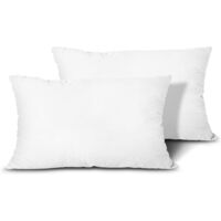 Coussins de Garnissage, 50 x 30 cm, Ultra Gonflant, Coussin Canapé, Coussin à Recouvrir, Rembourrage Coussins (Blanc) - Lot de 2 Coussins