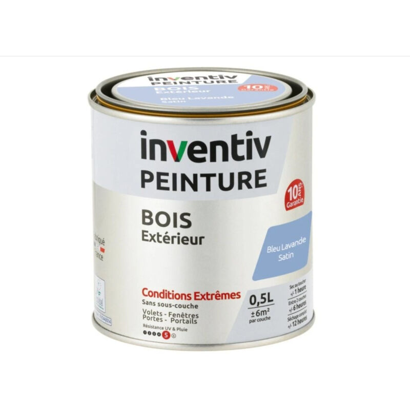 Peinture Extérieure Bois Bleu Lavande Satin 10 ans - INVENTIV