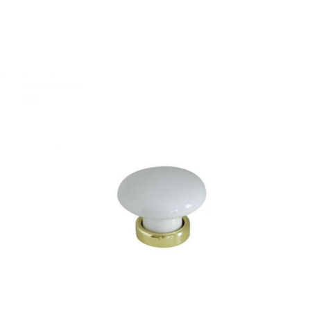 Bouton Meuble Classique Céramique Blanc Diamètre 30mm - B BEAUTY