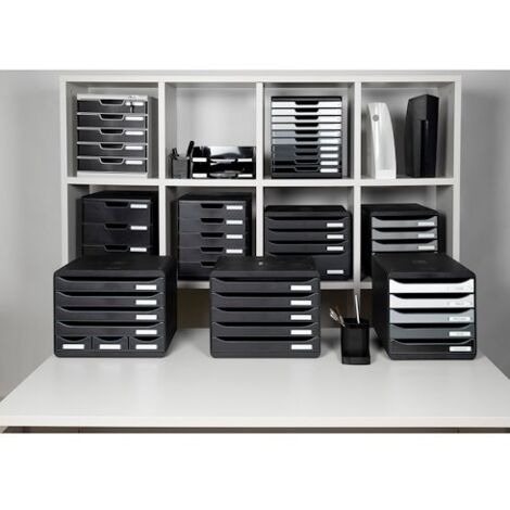 Exacompta Lot De 4 Distributeurs De Prospectus Sur Table 3 Compartiments - Format DL Cristal - Réf. 73158D