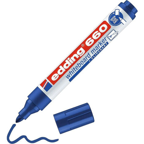 Marqueur Tableau Blanc Plastique 660 Bleu - Encre Effaçable à Sec (1/5)